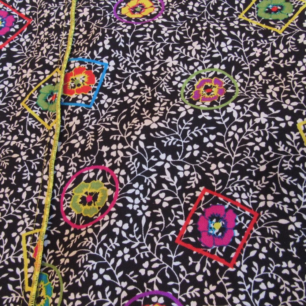 Sag Harbor Midi Black/White Floral Pattern Side Zipper Lightweight Skirt Size 16 - Picture 5 of 5